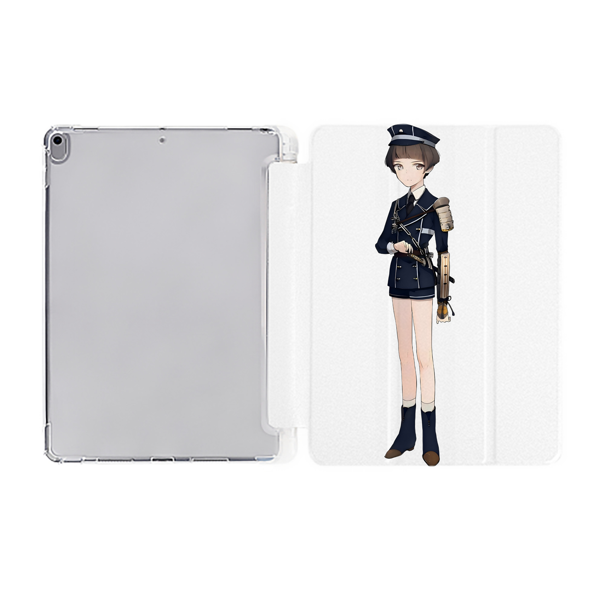 （画像用） 刀剣乱舞 Touken Ranbu IPad ケース ペン収納付き 三つ折りスタンド PUレザー×シリコン 対応機種9.5/10.5/10.9インチ